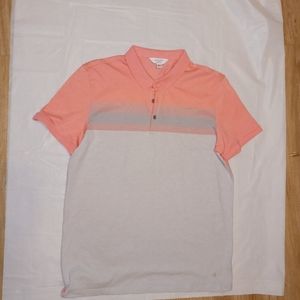 Calvin Klein Men's polo-Coral and Grey Size XL